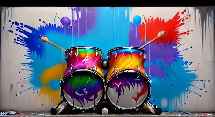 Epic Graffiti Art with Melting Oil Gouache Textures