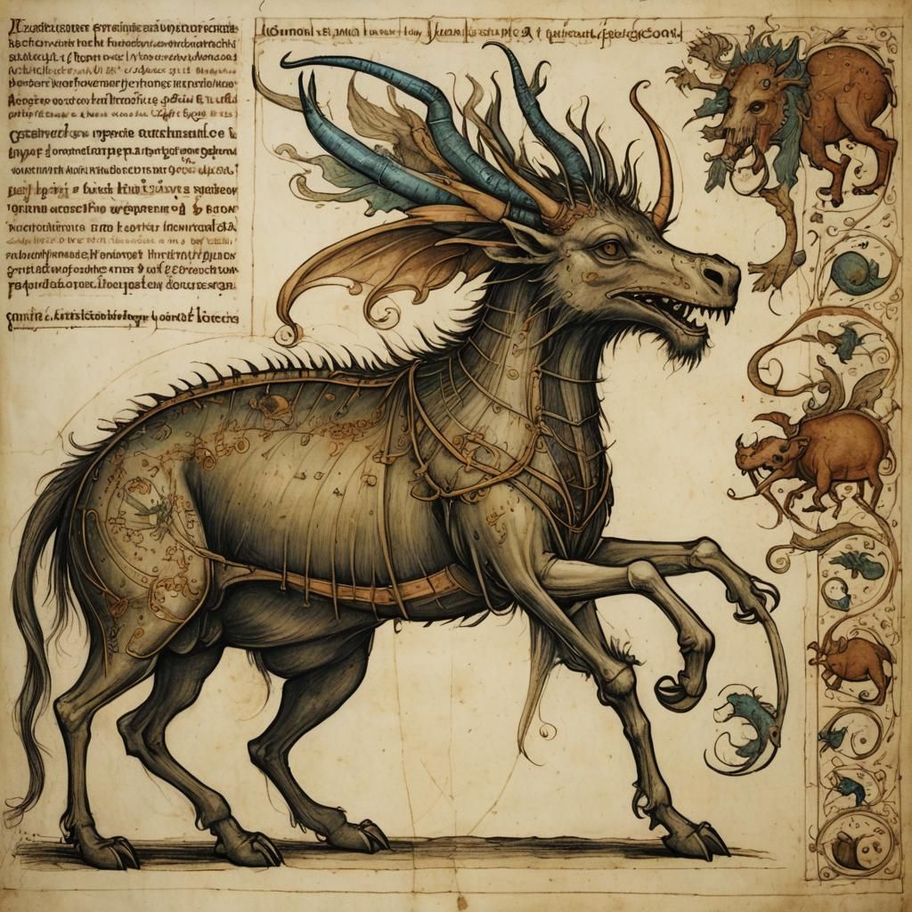 Geryon in Da Vinci Style Bestiary Entry