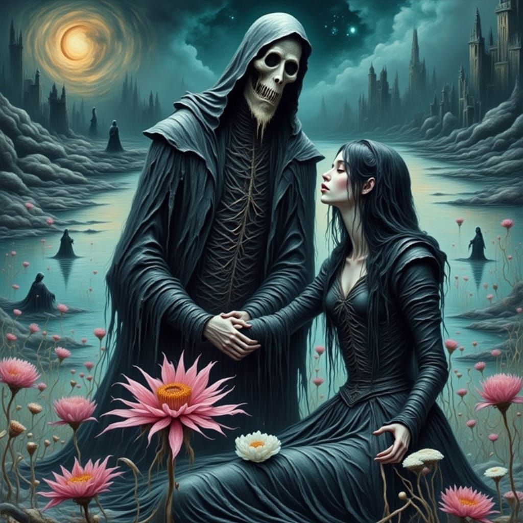 Confrontation Scene in Romantic Digital Painting Style