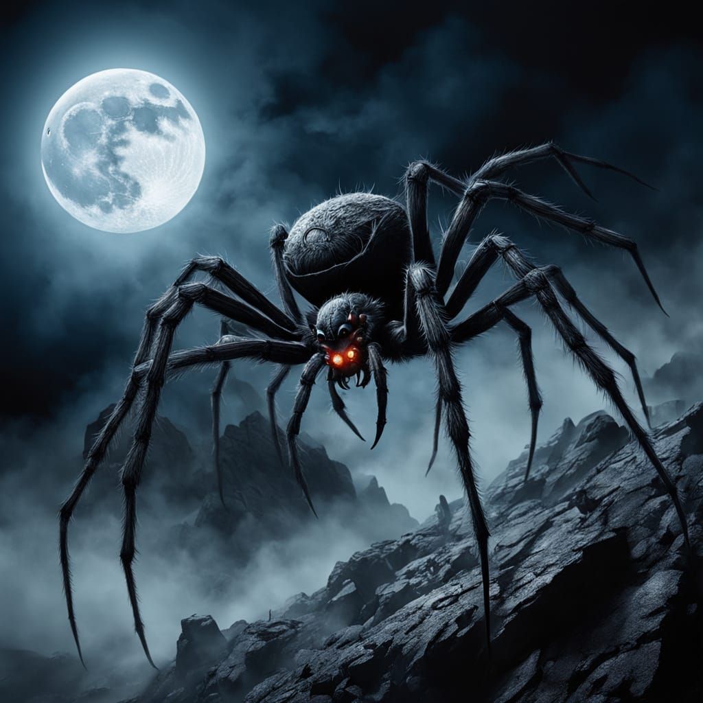 Spectral Spider Gothic Dark Fantasy Silhouette