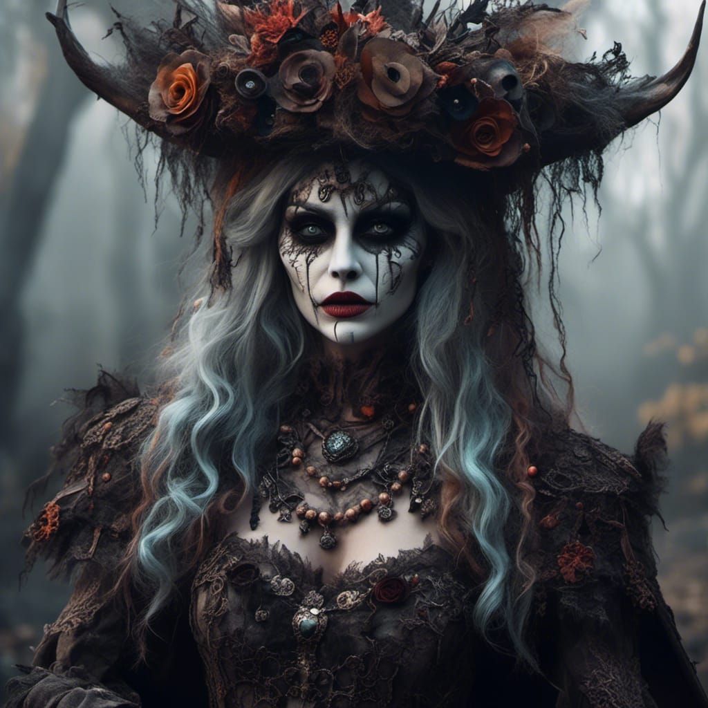 Old Witch with Rats Nest Hat