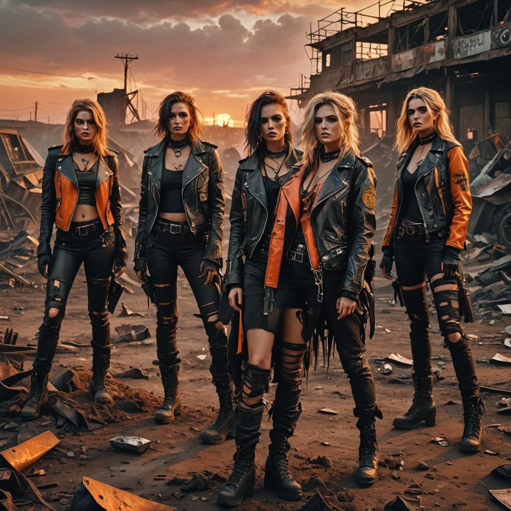 Post-Apocalyptic Women in a Cinematic Oil Painting