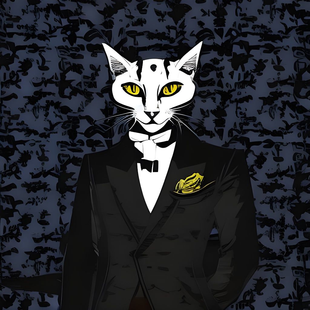 Cat Skull Character Portrait in Pop Art Style