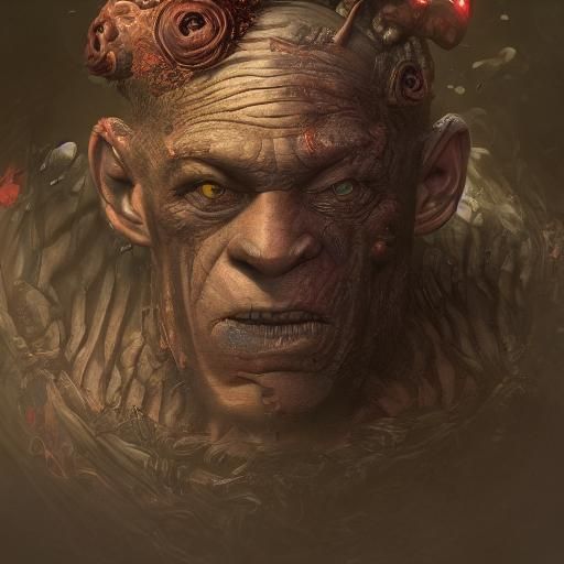 Grotesque Frankenstein Creature in Detailed Matte Painting