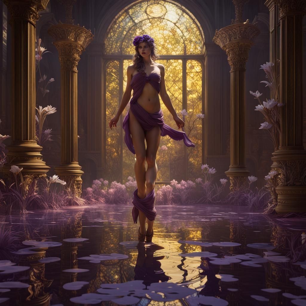 Narcissus Metamorphosis: Dark Fantasy Concept Art