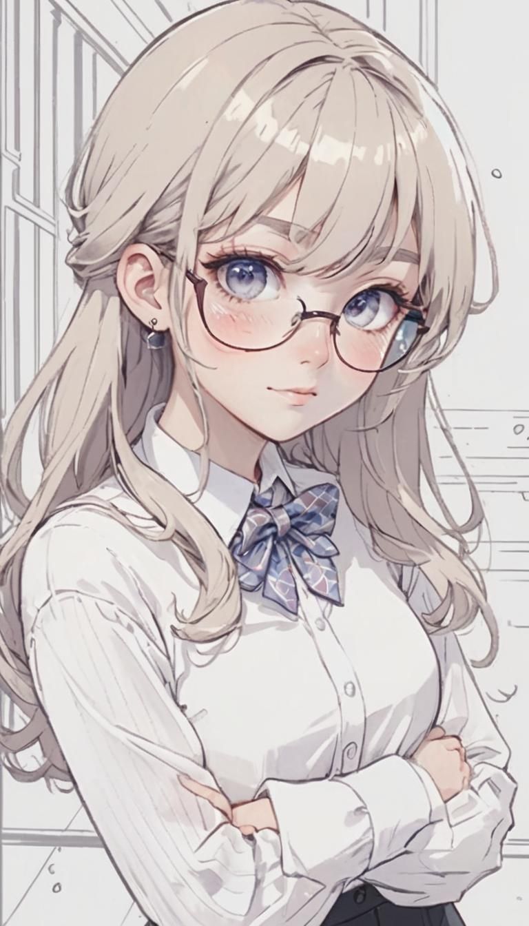 Nerdy Girl Portrait in Hyperdetailed Concept Art Style