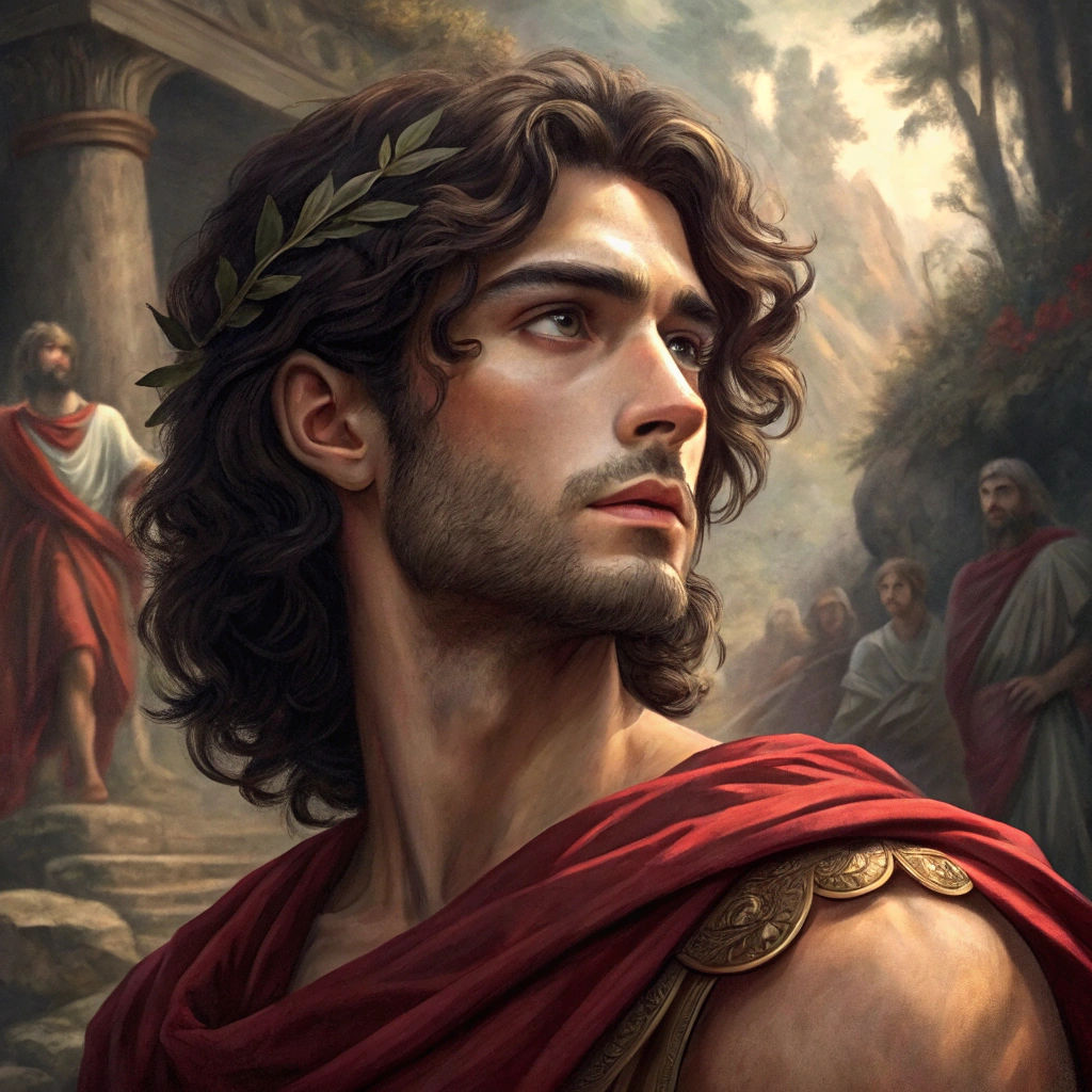 Detailed Portrait in Fantasy Style: Antinous of Ithaca