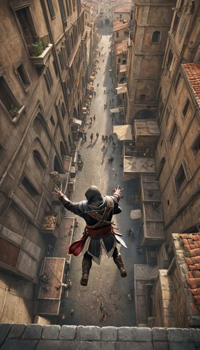 Ezio Auditore Leaps in Renaissance Florence
