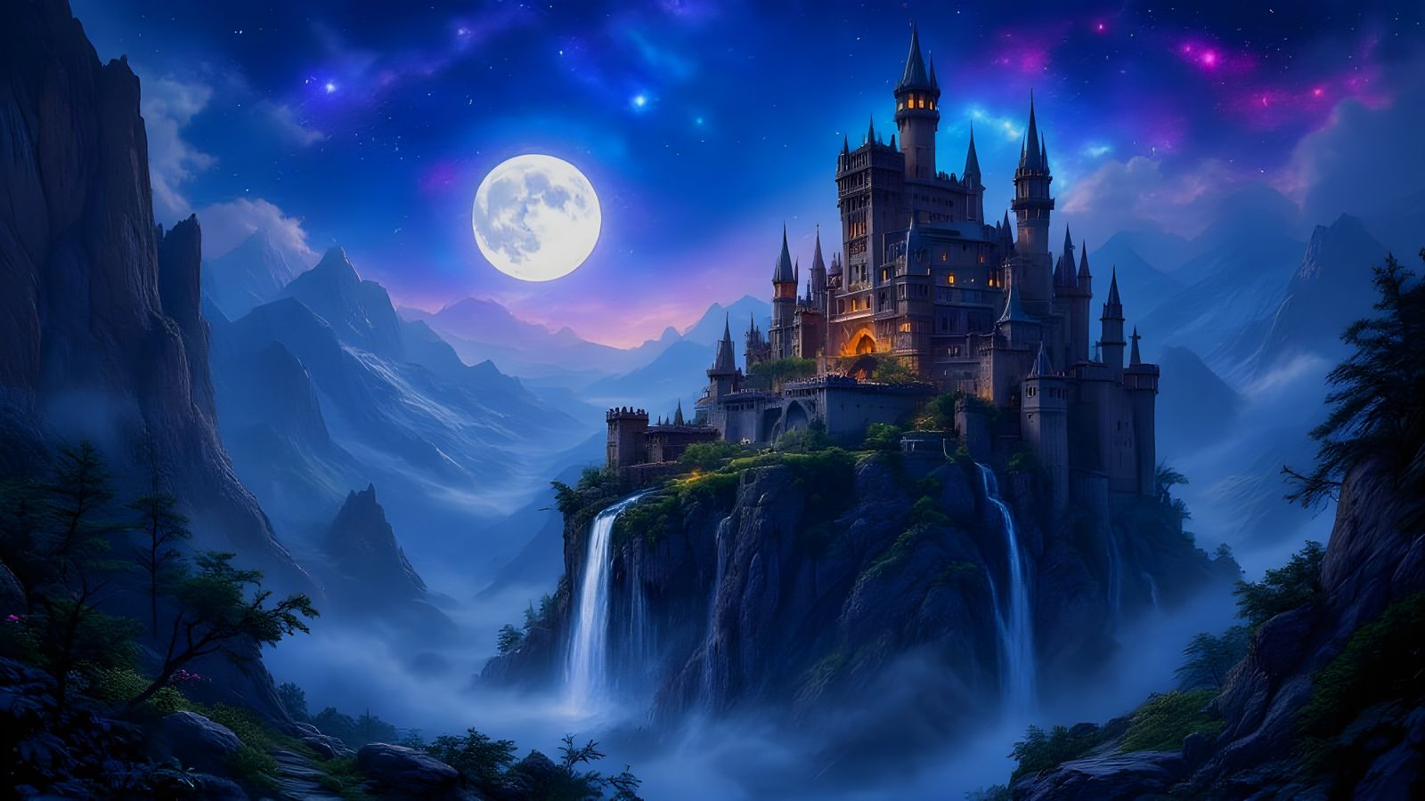 Magical Waterfall on a Whimsical Peninsula