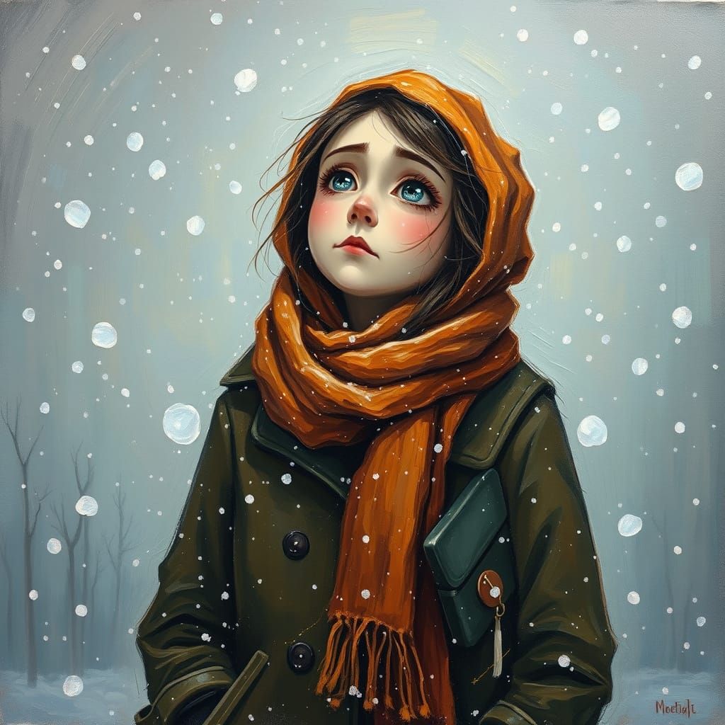 Winter Gratitude: Thankful Person in Snow