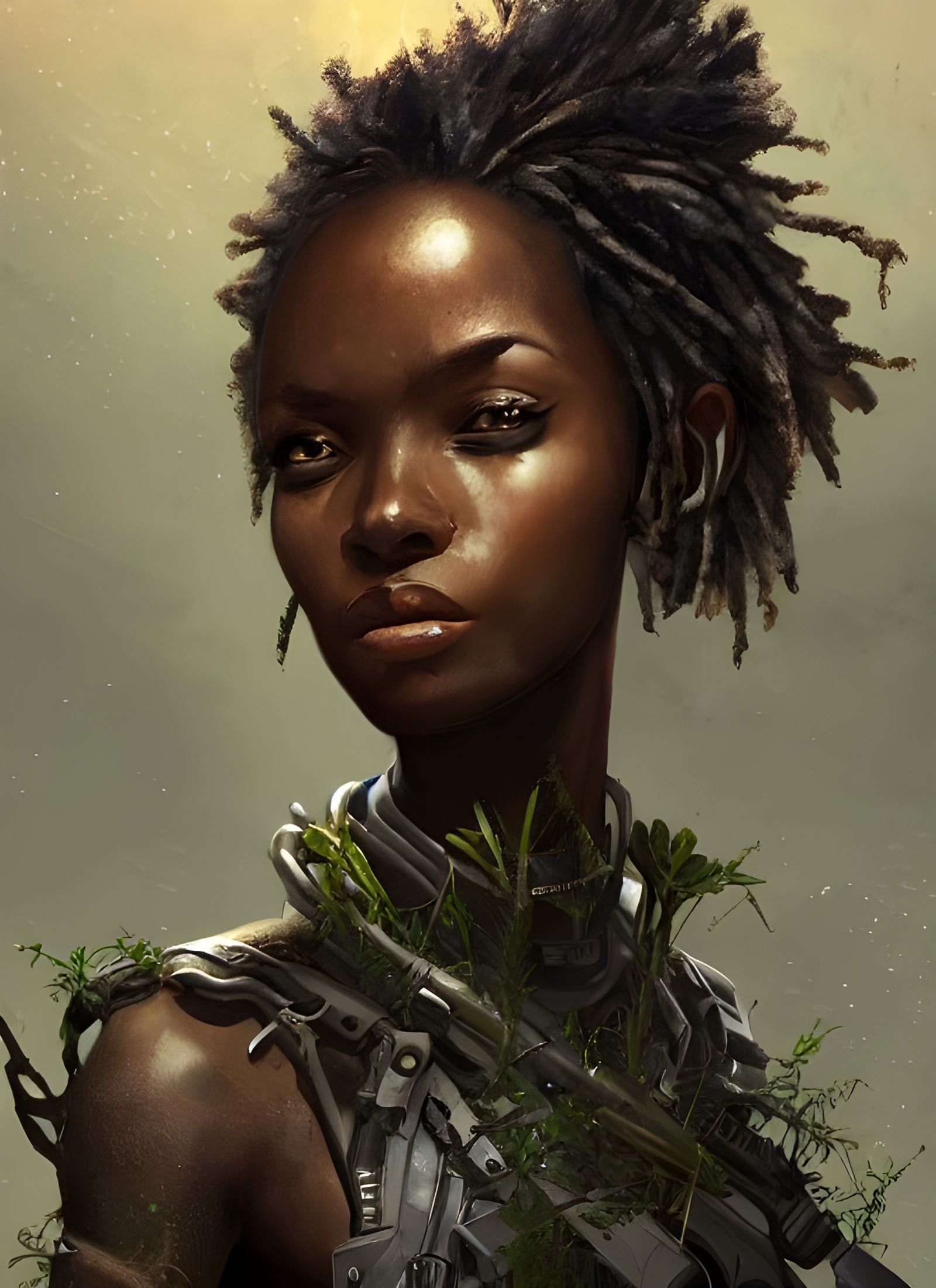 Post-Apocalyptic DC: African Woman SWAT in Sci-Fi Art