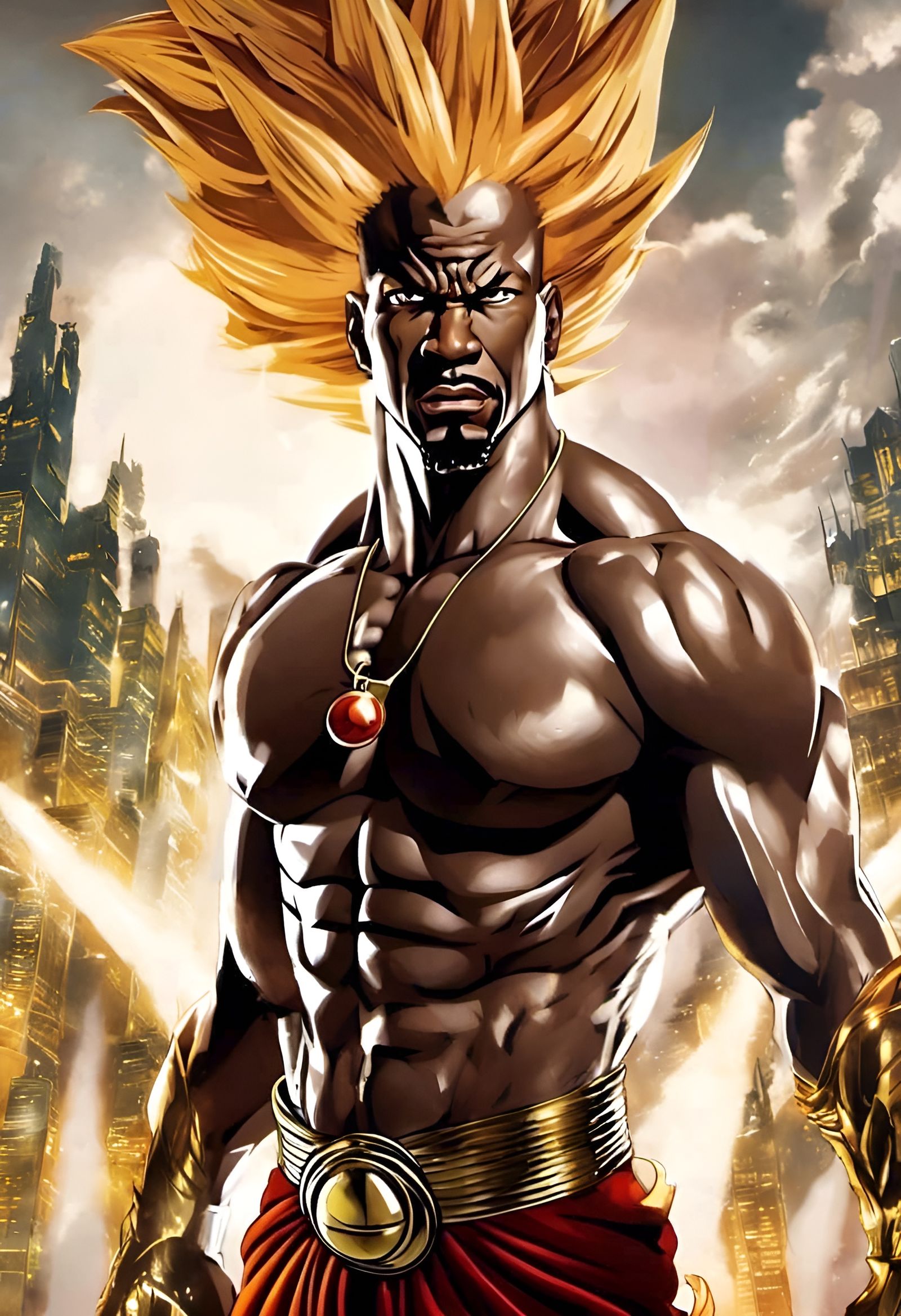 Golden Aura Anime Comic Book Art