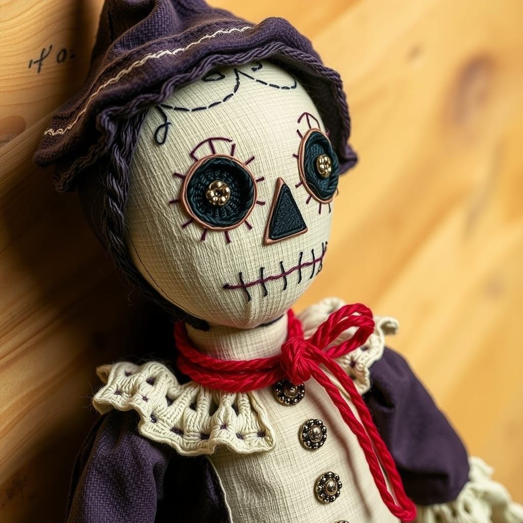Handmade Voodoo Doll with Hand Sewing