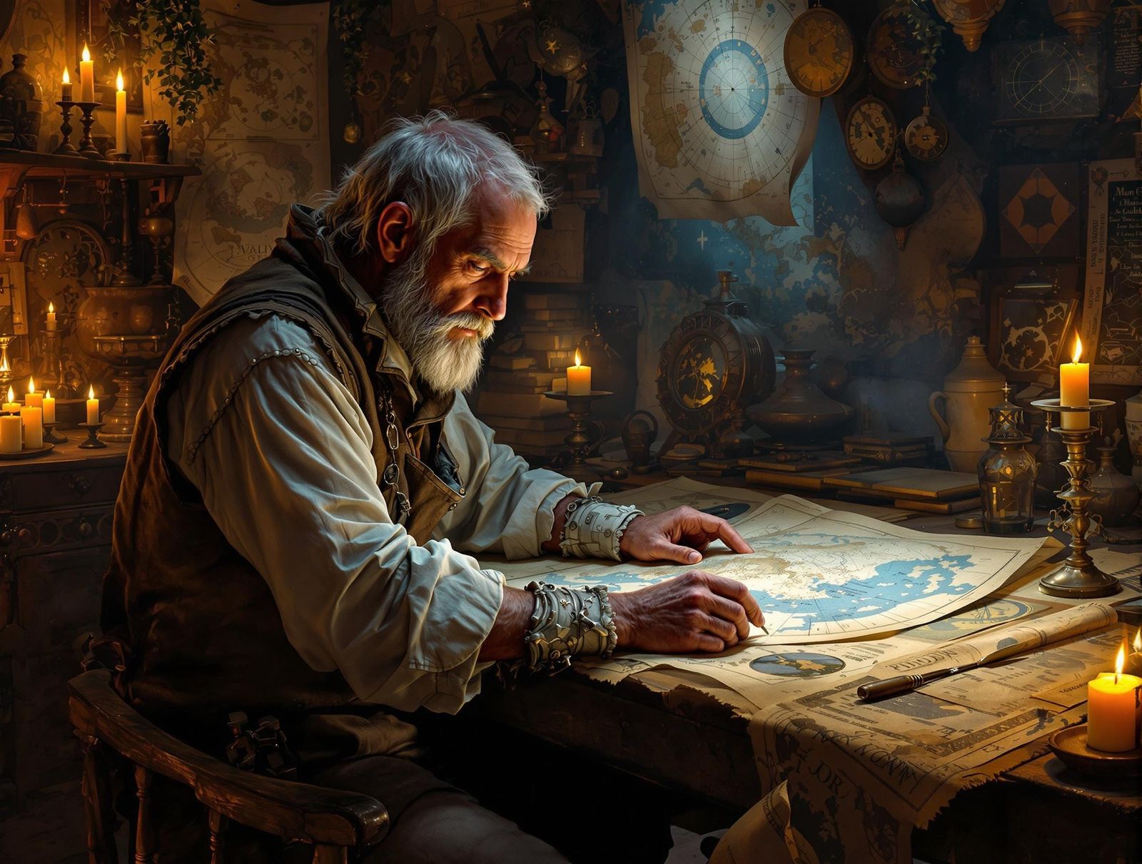 Enchanted Mapmaker's Workshop by Candlelight