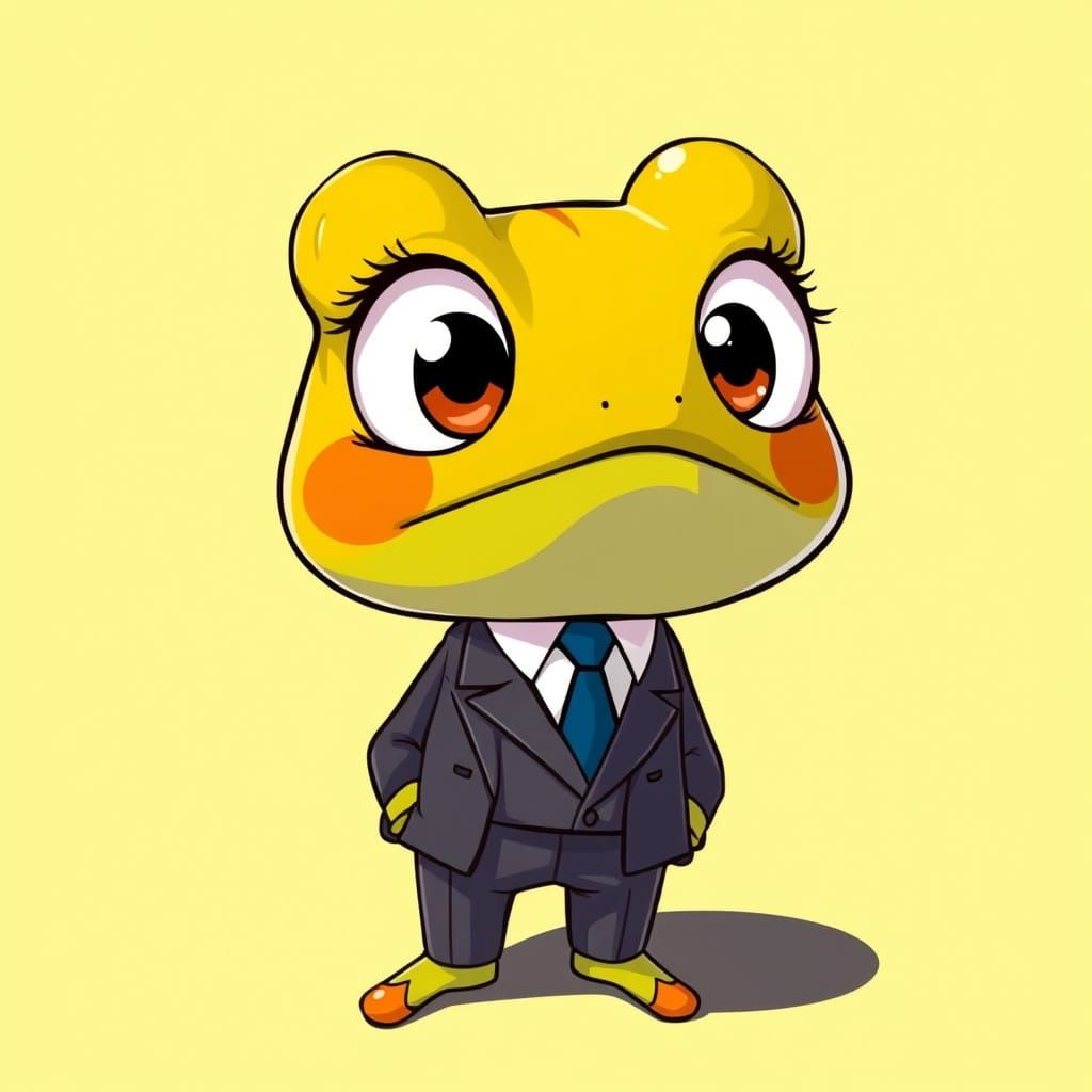Anime Chibi Frog in Business Suit