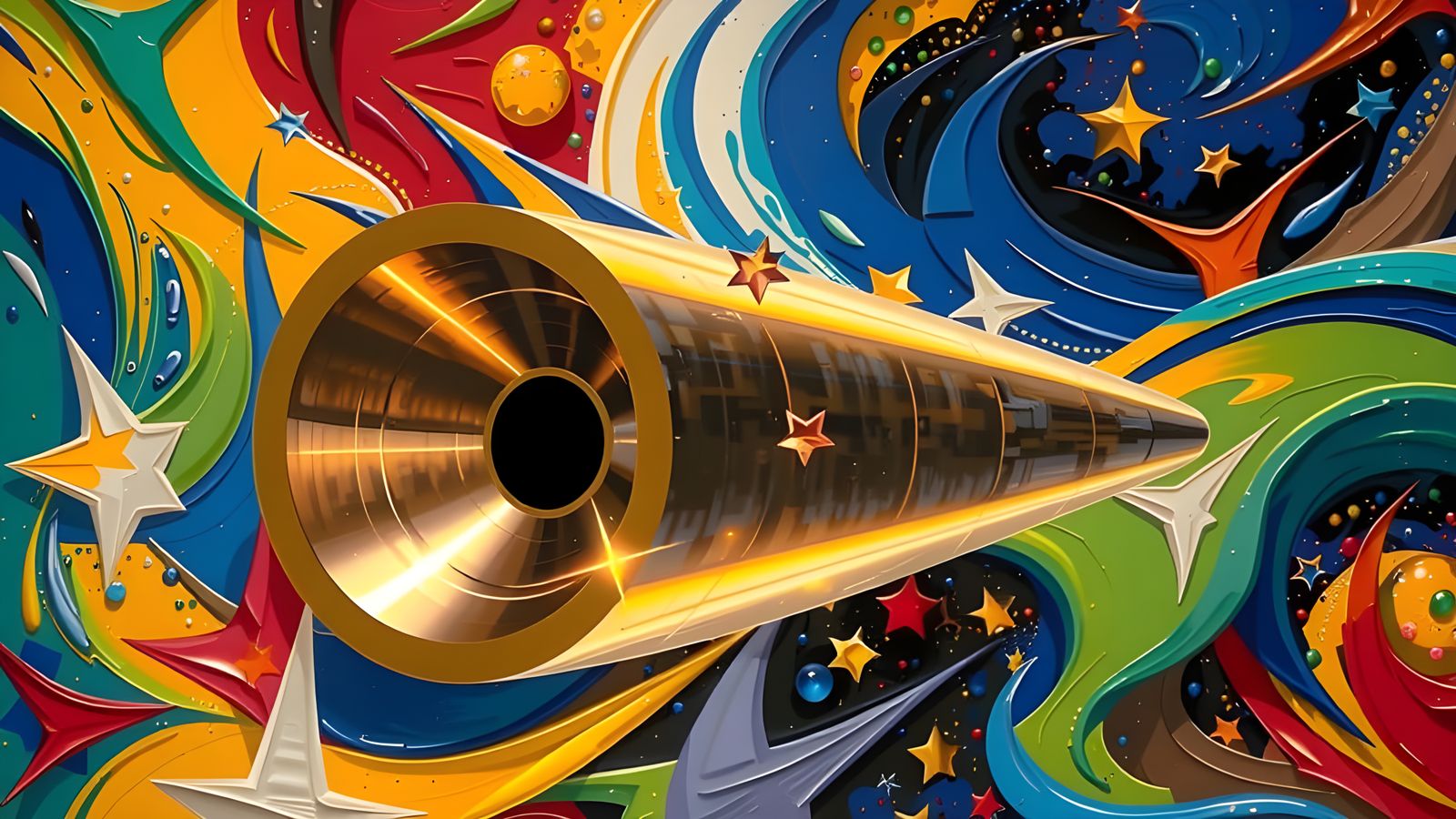 Surreal Copper-Gold Abstraction in Avant-Garde Style