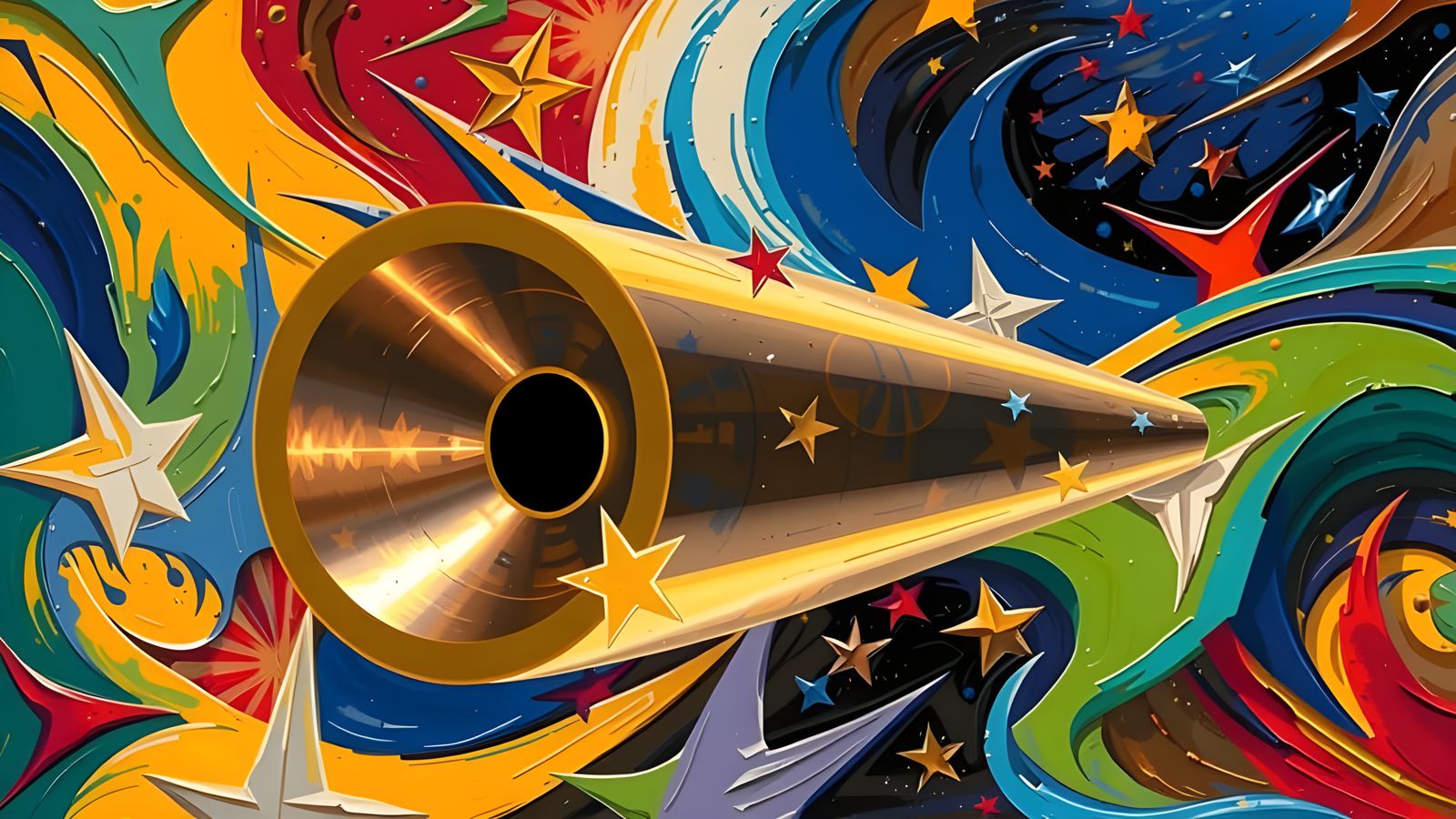 Surreal Copper-Gold Vortex in Avant-Garde Abstract Expressio...