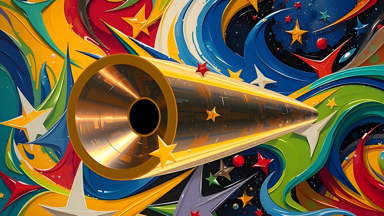 Cyberpunk Copper Mirror Vortex in Stunning Avant-Garde Style