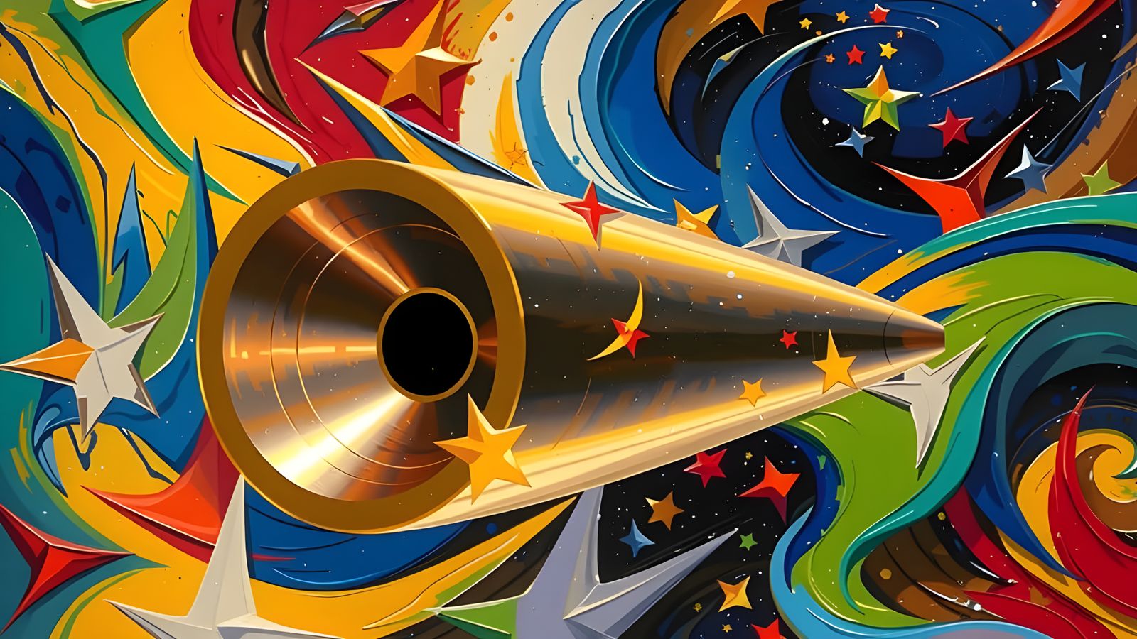 Cyberpunk Copper-Gold Cosmic Vortex