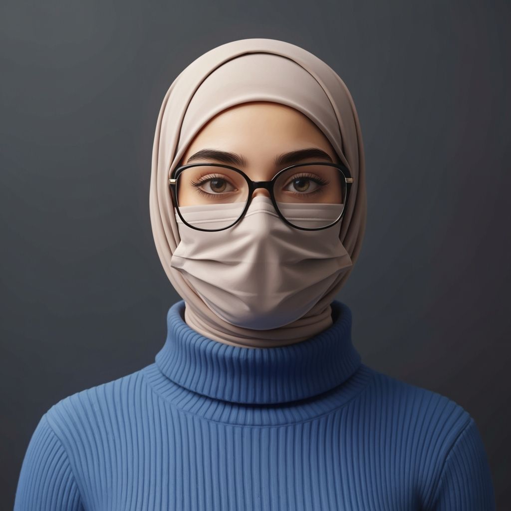 Neo-Impressionist Portrait of a Young Hijabi Woman