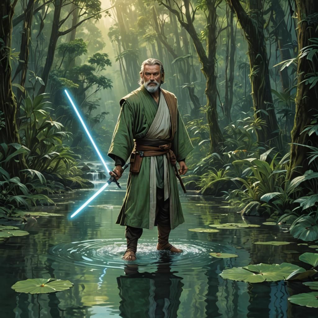 Jedi Master in Jungle River, Zen Aesthetic