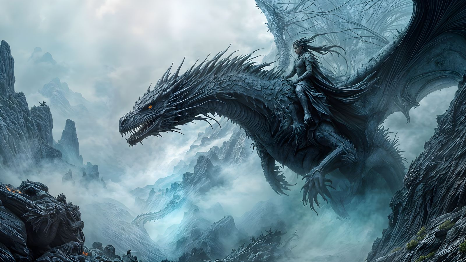 Human and Dragon in Epic Hyperrealistic Portrait