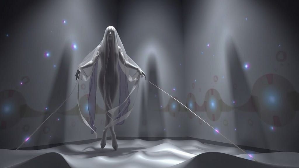 eyes darkly soft clothing 3D origami fractal chromoshadow vi...