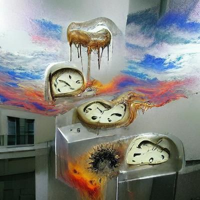 Surreal Melting Clocks in Dreamscape