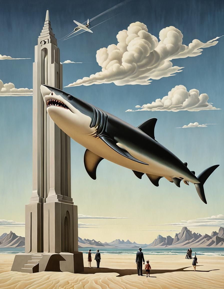 Surrealist Shark Sandwich Inspired by Kay Sage
