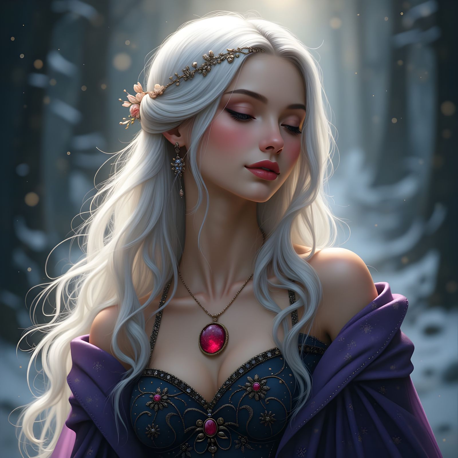 Norse Goddess in Whimsical Fantasy Portrait