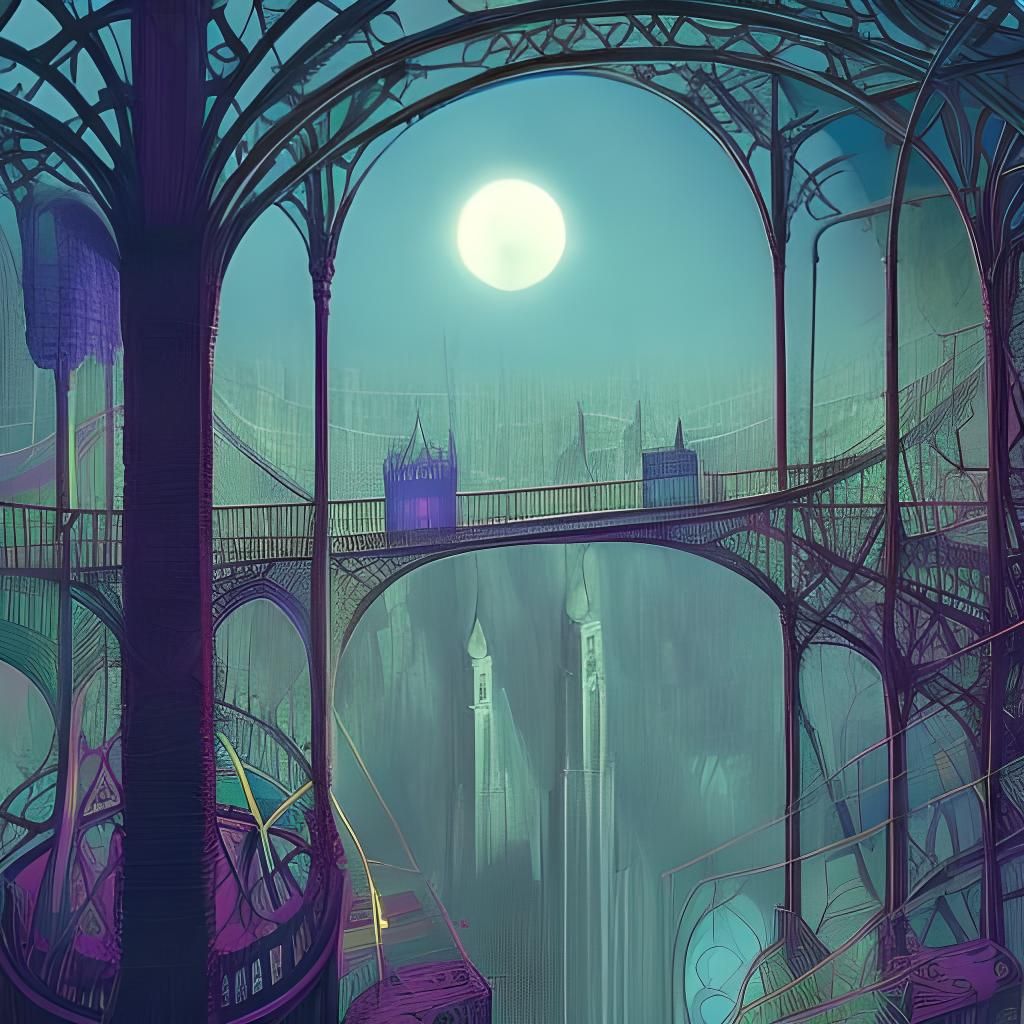 City of Techno Vines and Palaces: Digital Art