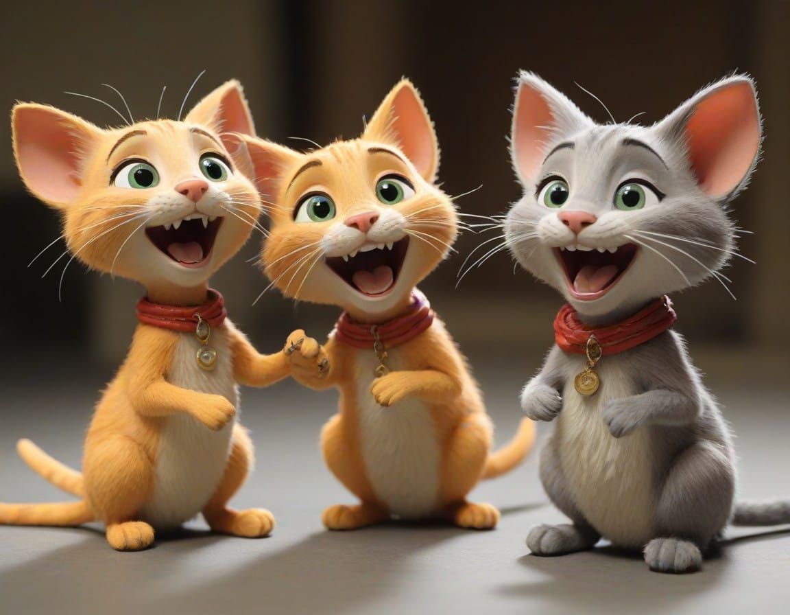 Cats Chase Mice out of Whimsical Theater in Vibrant Claymati...