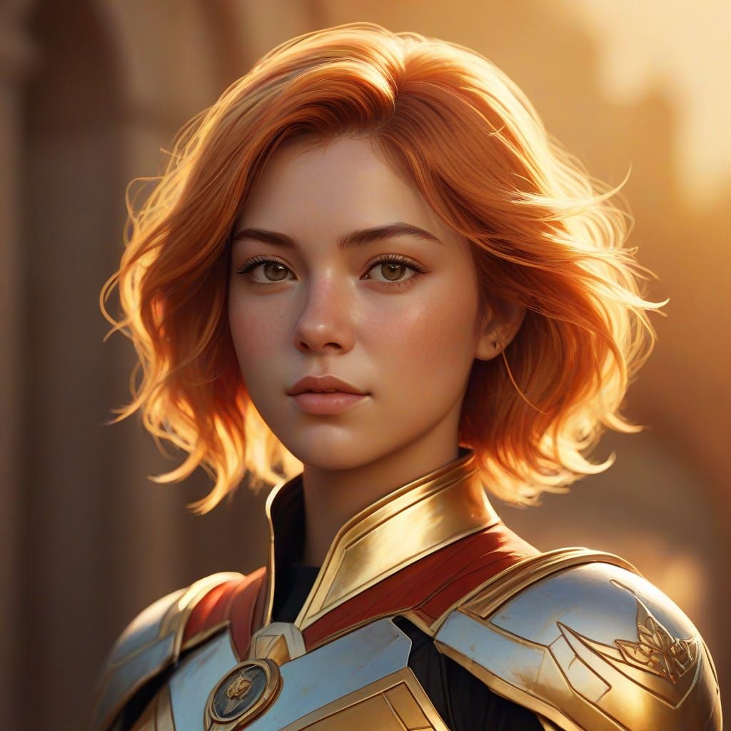 Inspiring Portrait of Solara in Golden Light