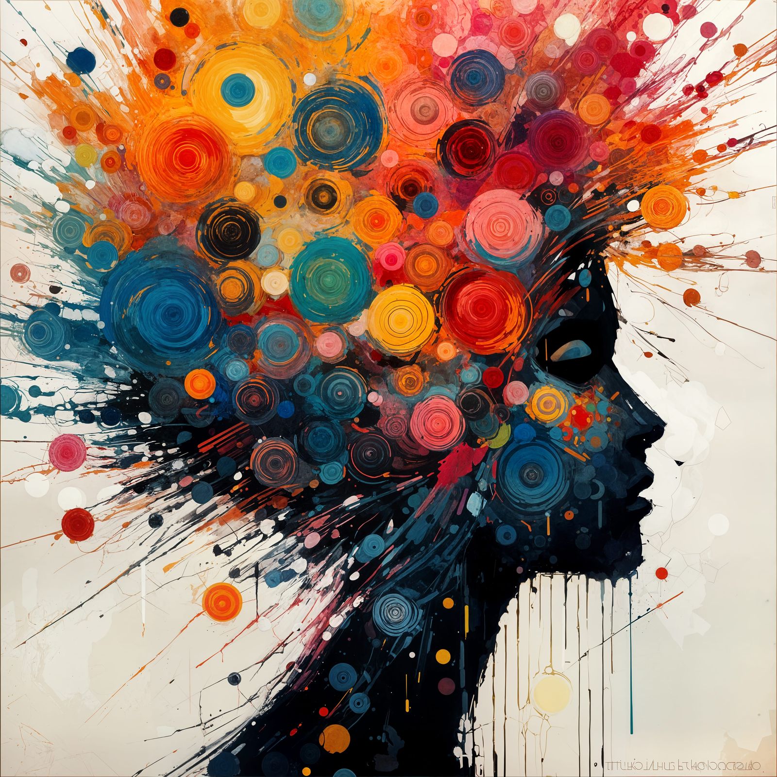 Android Emotions in Geometric Abstract Splash Art