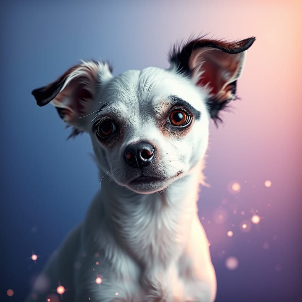 Whimsical Portrait of a Chihuahua-Russell Terrier Mix in Eth...