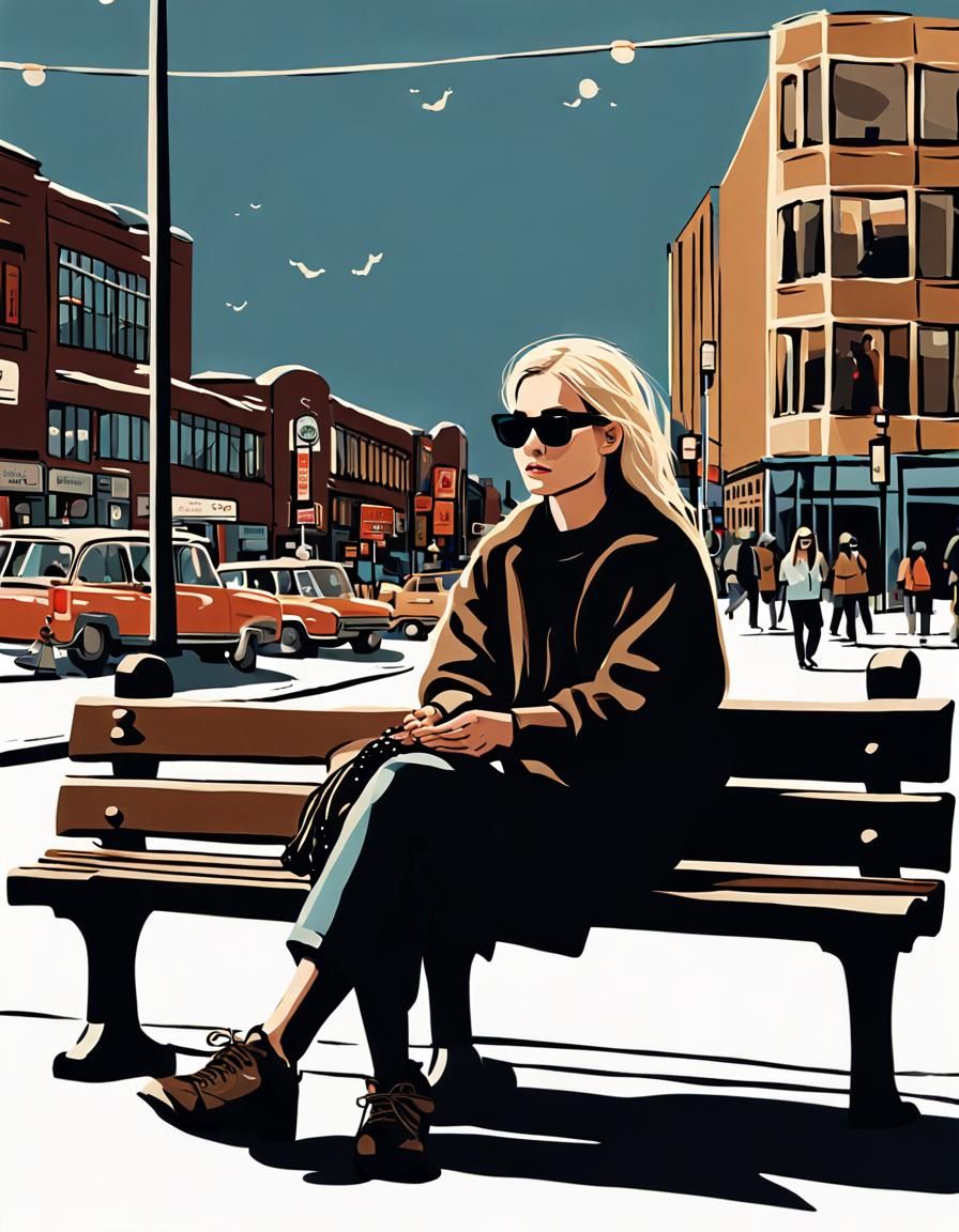 Woman with Chanting Beads in Canadian City