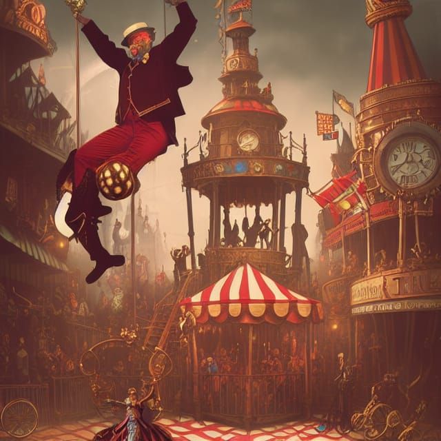 Fantasy Steampunk Circus Poster Art