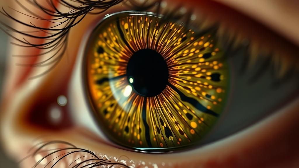 Golden and Emerald Eye Close-Up Portrait