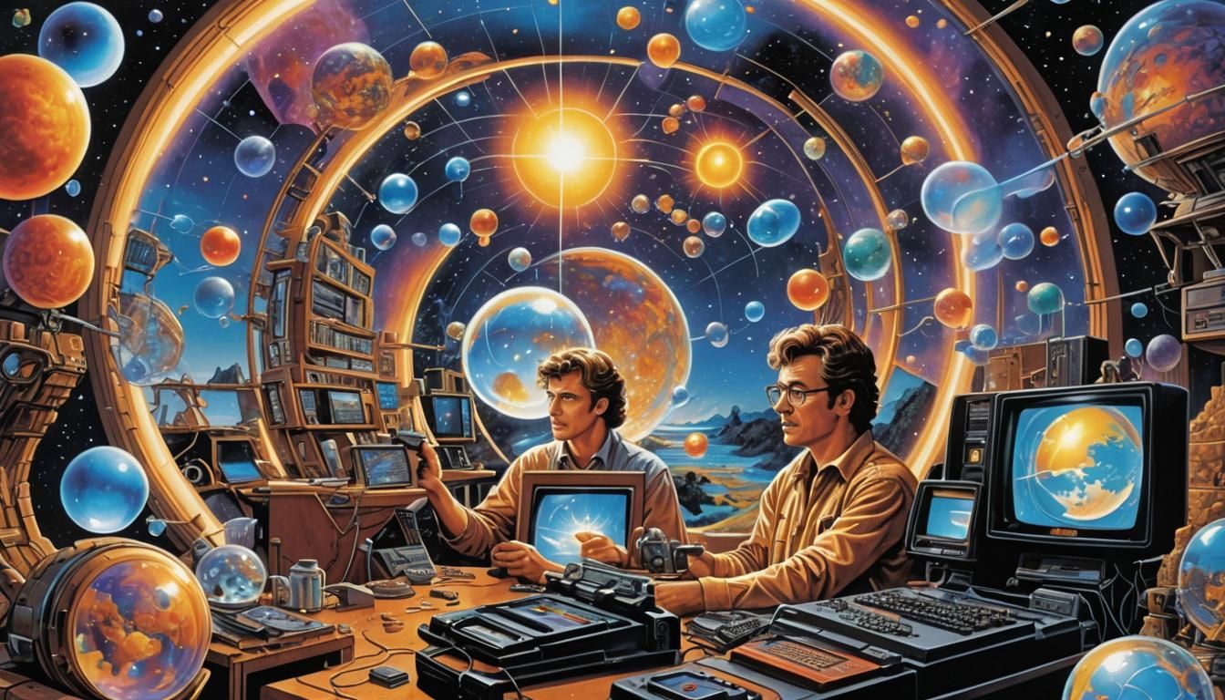 Retro VHS Cover: Monitors and Crystals in Comic Art