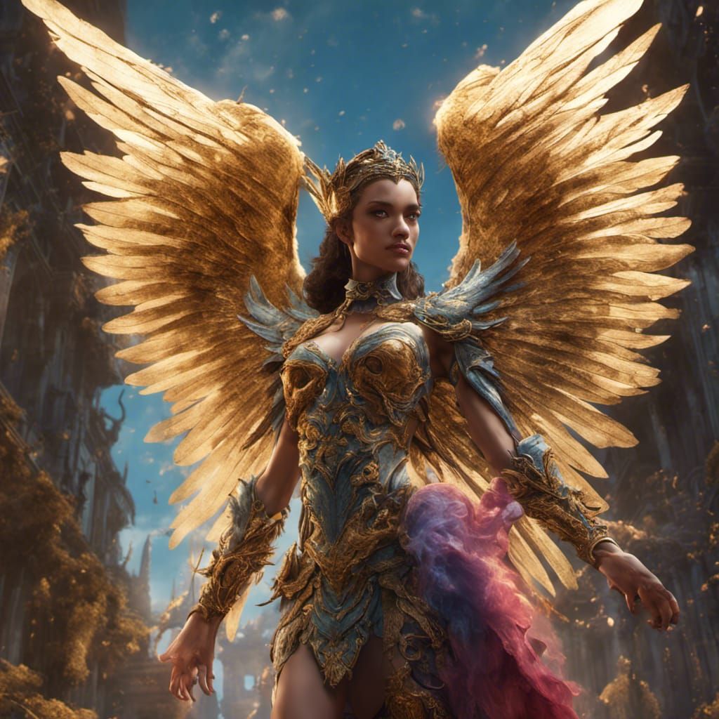 Brazilian Angel in Detailed Matte Painting Style