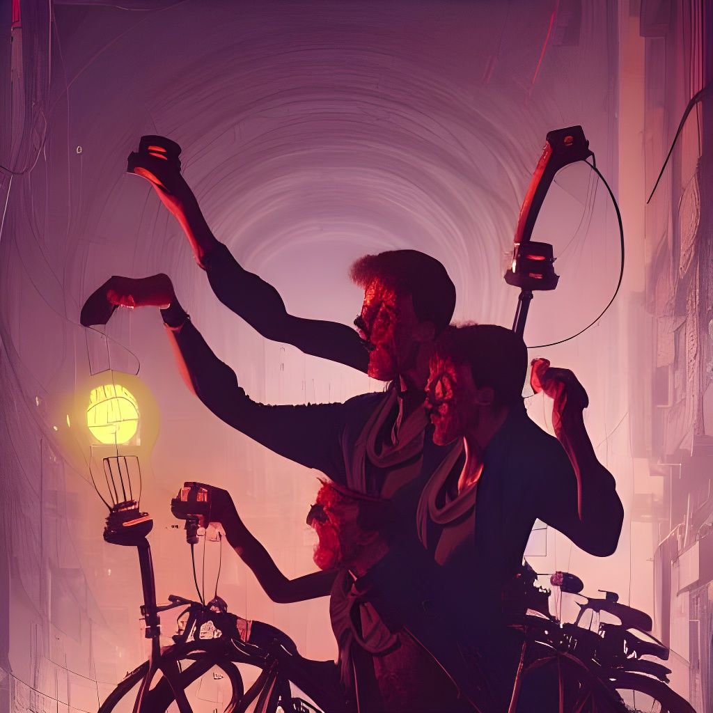 Cyberpunk Illustration of The Karamazov Brothers