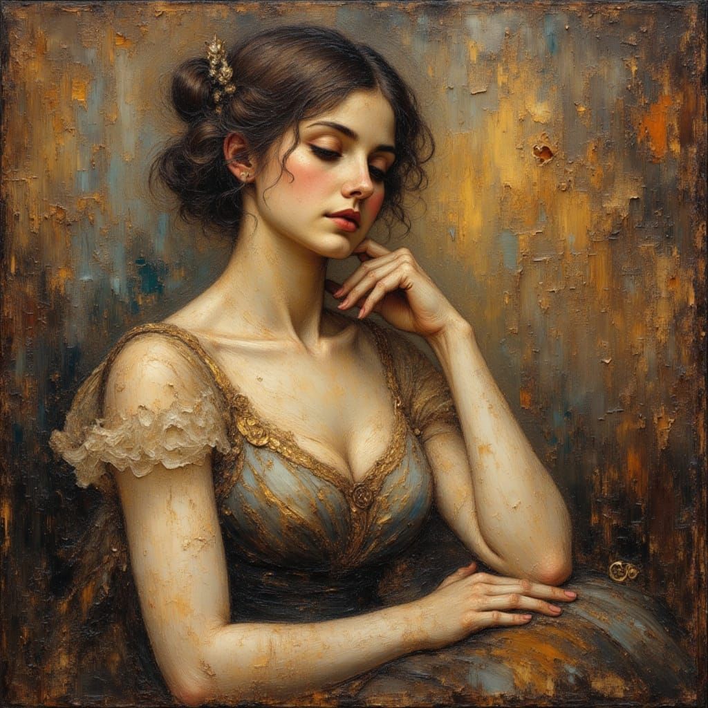 Demure Lady Portrait in Caravaggio Style