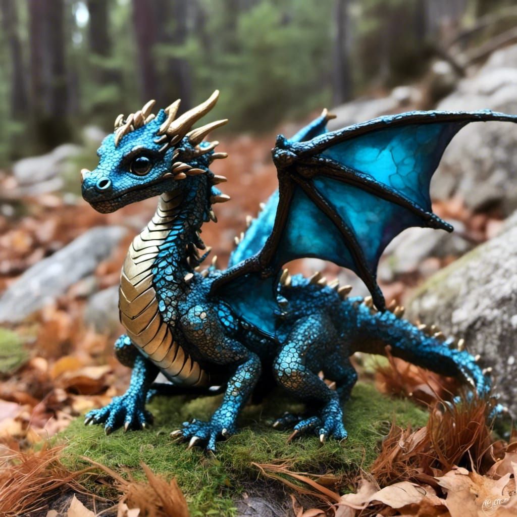 Adorable Dragon Hatchling in Fantasy Art Style