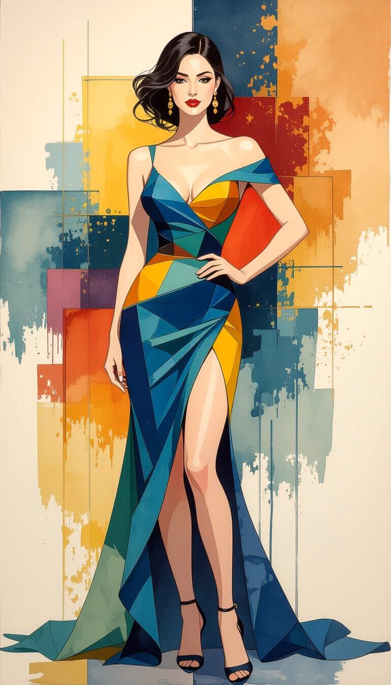 Abstract Art: Fleeting Elegance in Complementary Colors