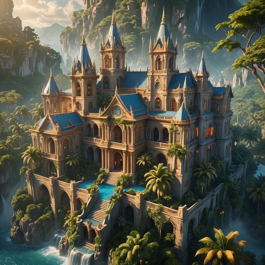 Ornate House in Themyscira: A Fantasy Concept Art