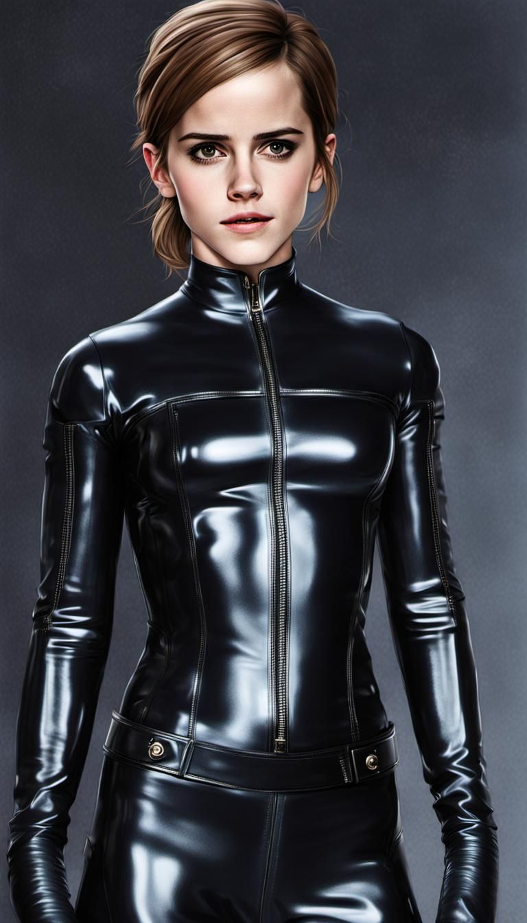 Realistic Woman in Latex Suit: AI Generated