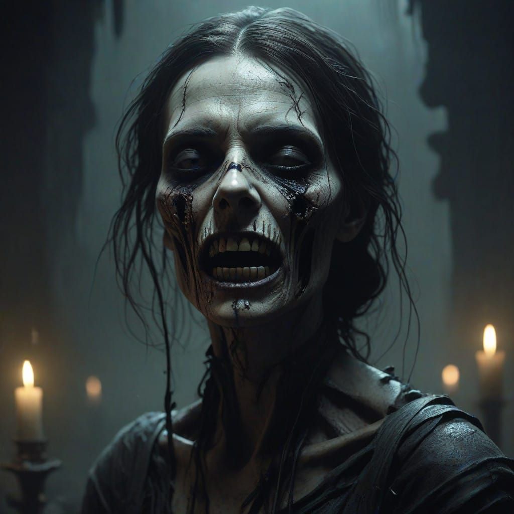 Ethereal Gothic Horror with Rotting Flesh and Macabre Beauty