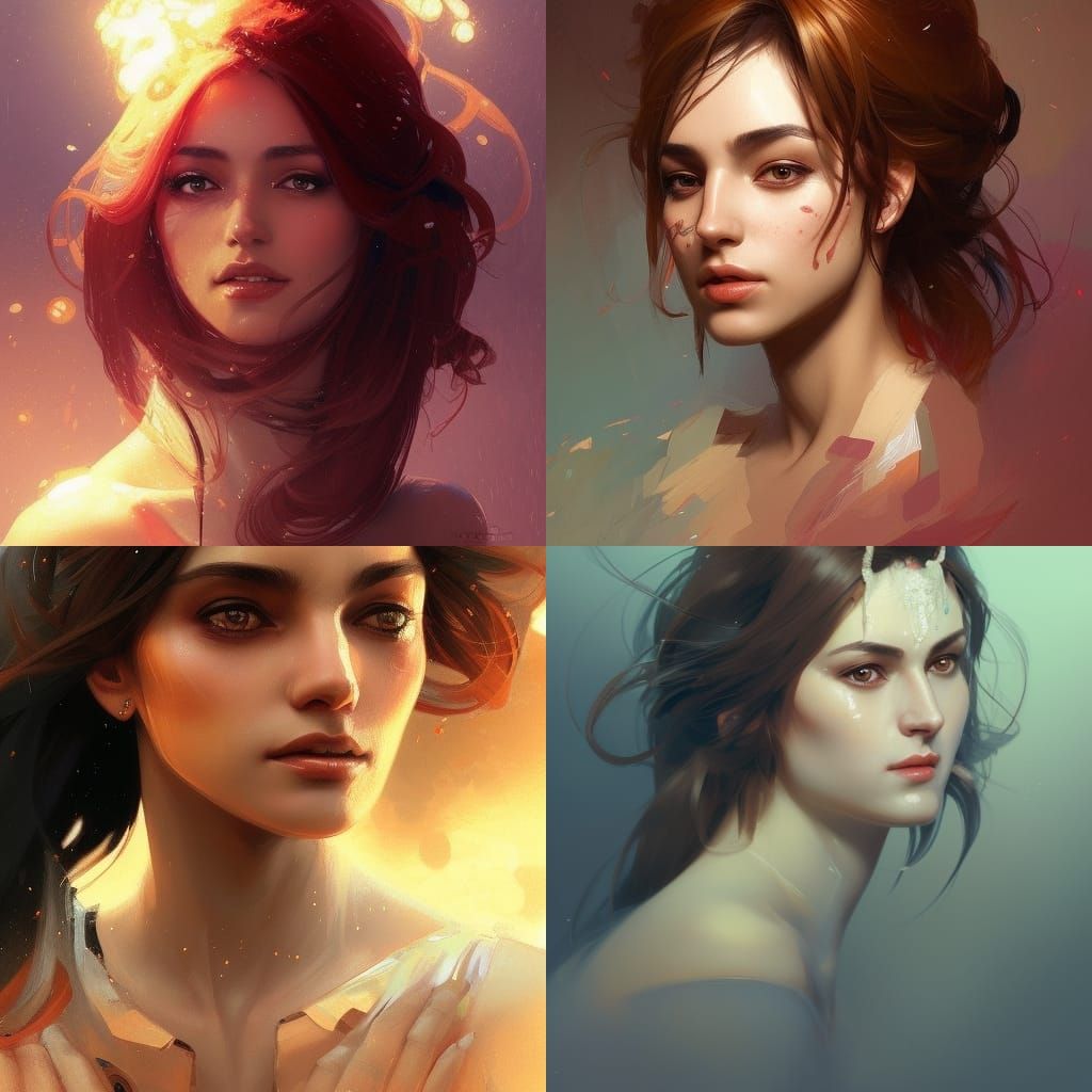 Detailed Portrait of Turkish Woman in Art Nouveau Style