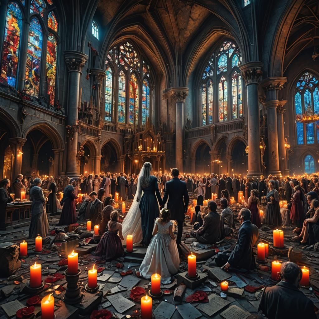 Zombies Disrupt Wedding in Ruined Church