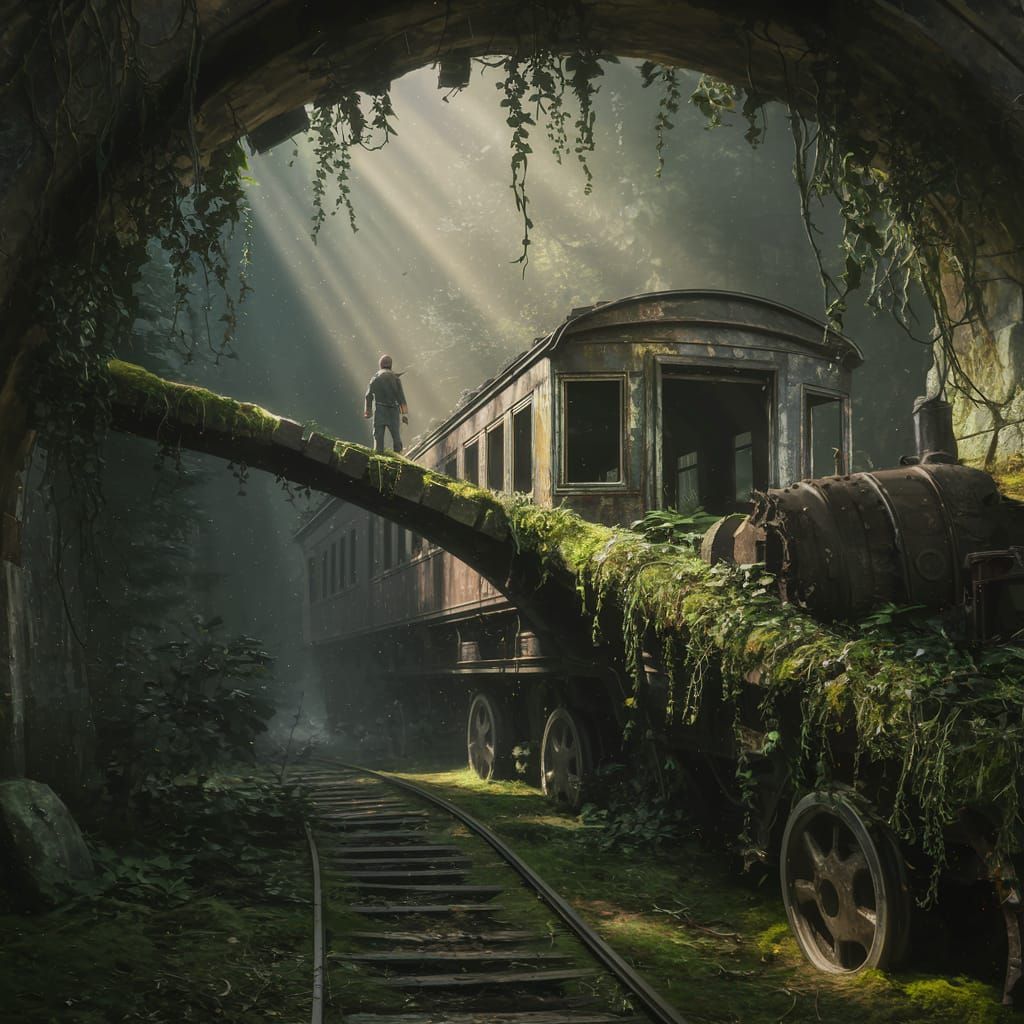 Forgotten Realm Train Scene in Hyperrealistic Style